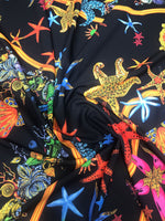 Sea Shell Pattern Fabric Fabric, black Fabric - Whotex Online Fabric Store