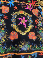 Sea Shell Pattern Fabric Fabric, black Fabric - Whotex Online Fabric Store