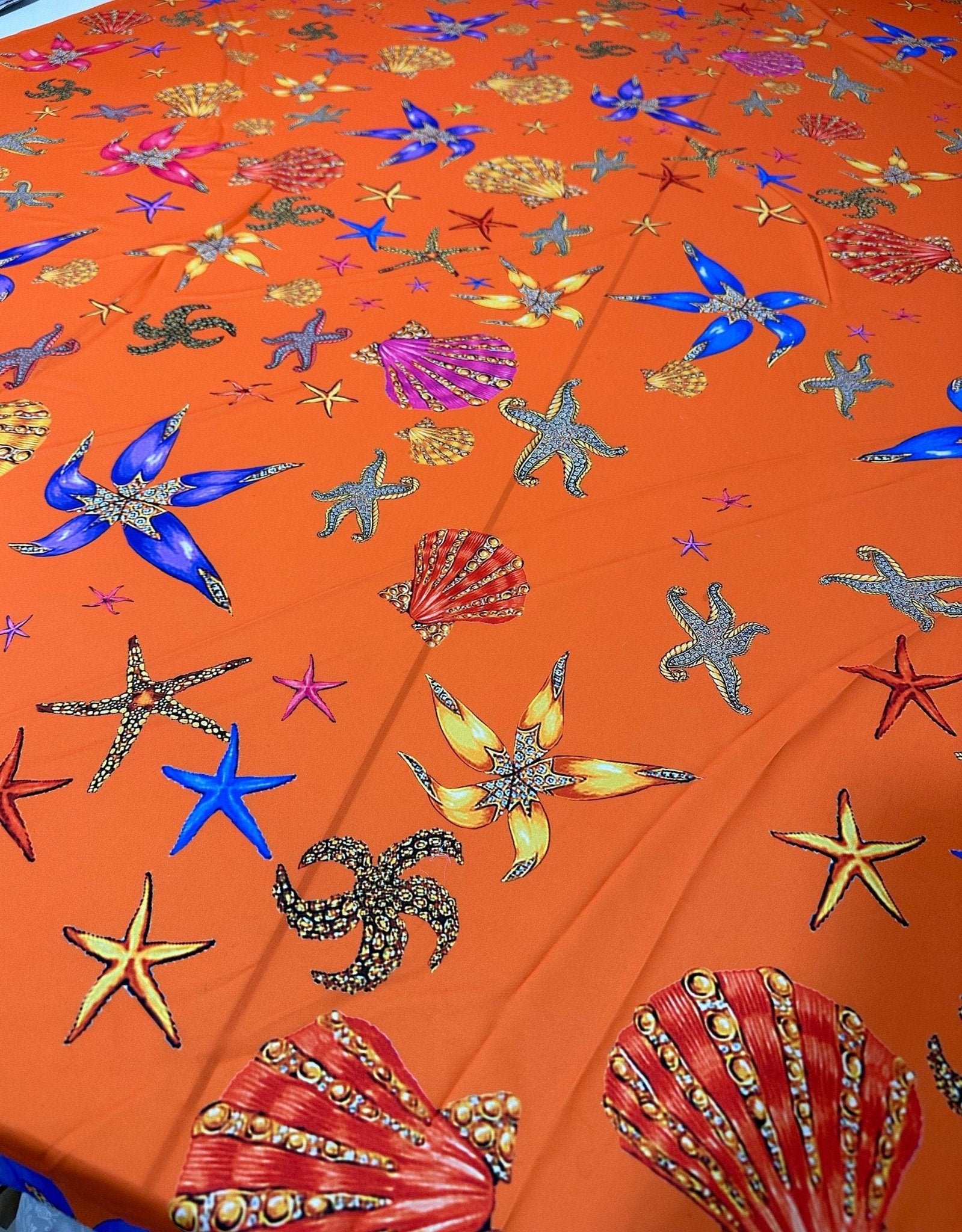 Sea Shell pattern Fabric, Fabric, Orange oyster pattern Fabric, Desing Fabric By The Yard - Whotex Online Fabric Store