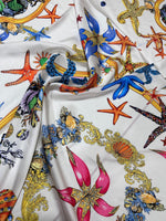 Sea Shell Pattern Fabric, White Base Fabric By The Yard - Whotex Online Fabric Store