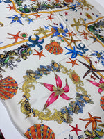 Sea Shell Pattern Fabric, White Base Fabric By The Yard - Whotex Online Fabric Store