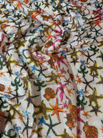 Sea Shell Pattern Sequin Fabric, 2 - Way Stretch Sequin Fabric By The Yard - Whotex Online Fabric Store