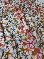 Sea Shell Pattern Sequin Fabric, 2 - Way Stretch Sequin Fabric By The Yard - Whotex Online Fabric Store