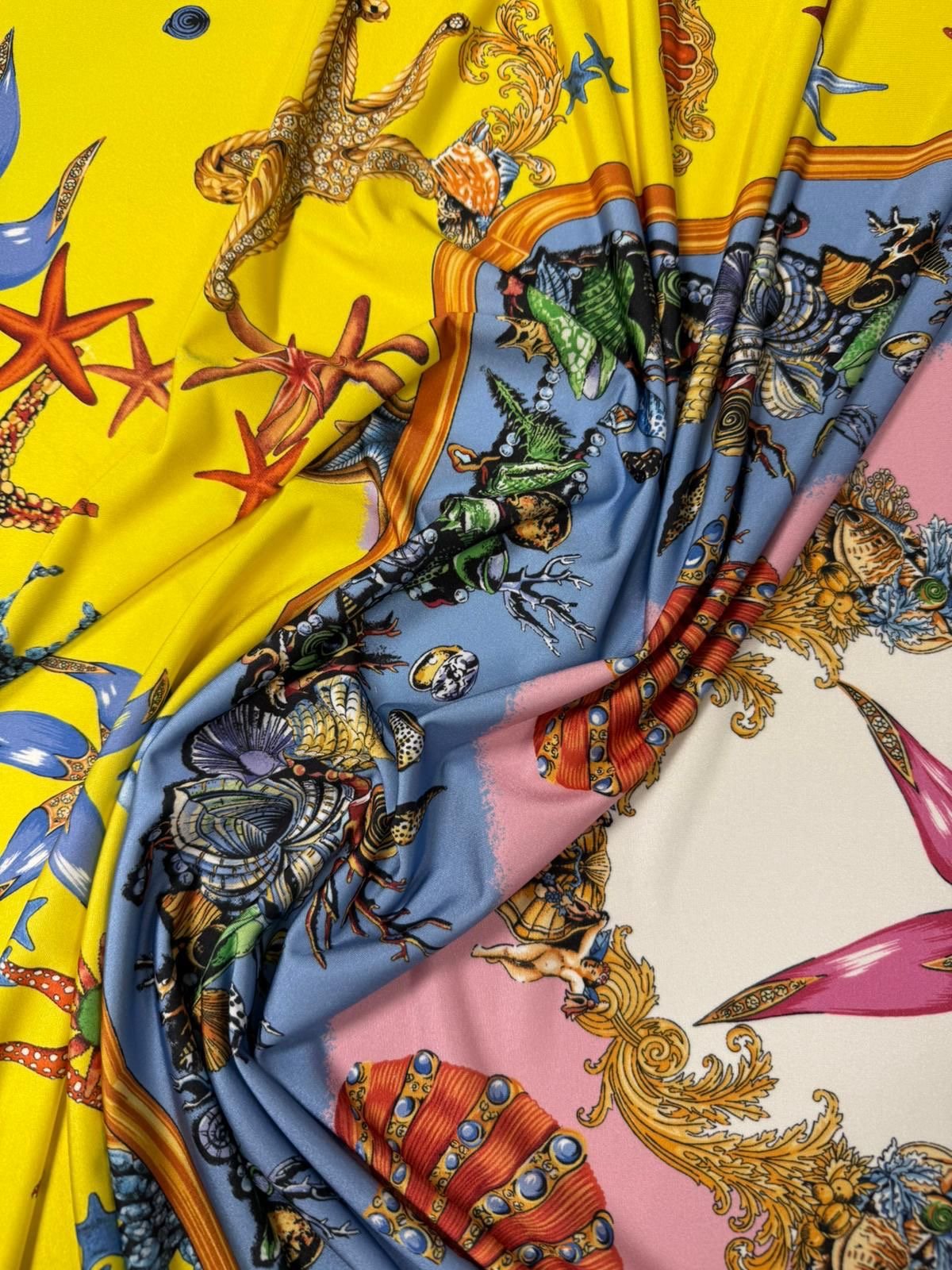 Sea Shells Starfish Fabric by Metre - Whotex Fabrics London