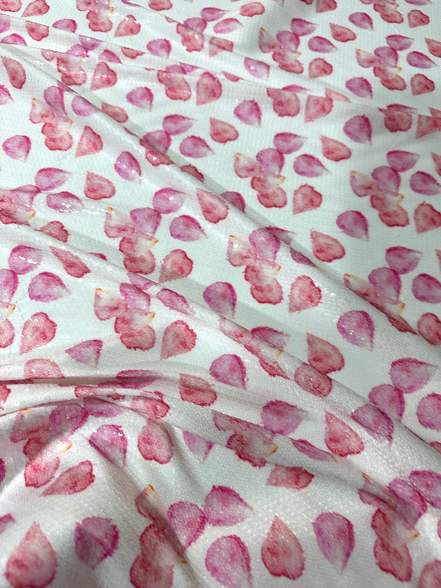 Sequin Fabric, 2 - way stretch Sequin Fabric, Rose Leafs Pattern Fabric, - Whotex