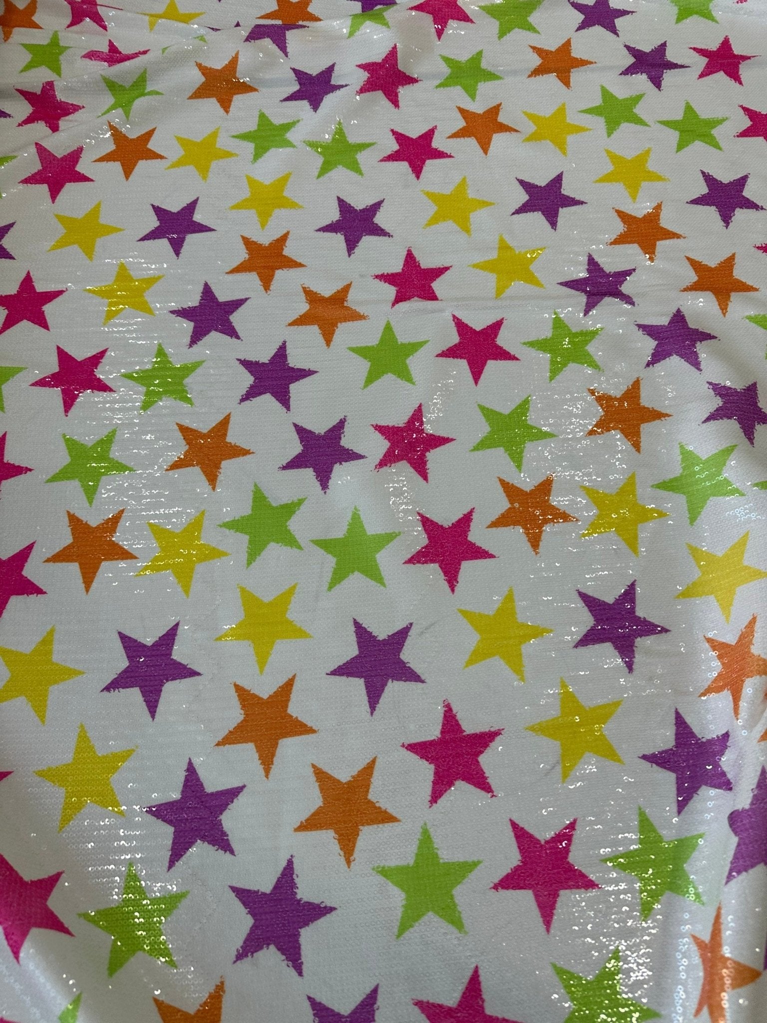 Sequin Fabric, 2 - way stretch Sequin Fabric, Star Pattern Fabric, - Whotex