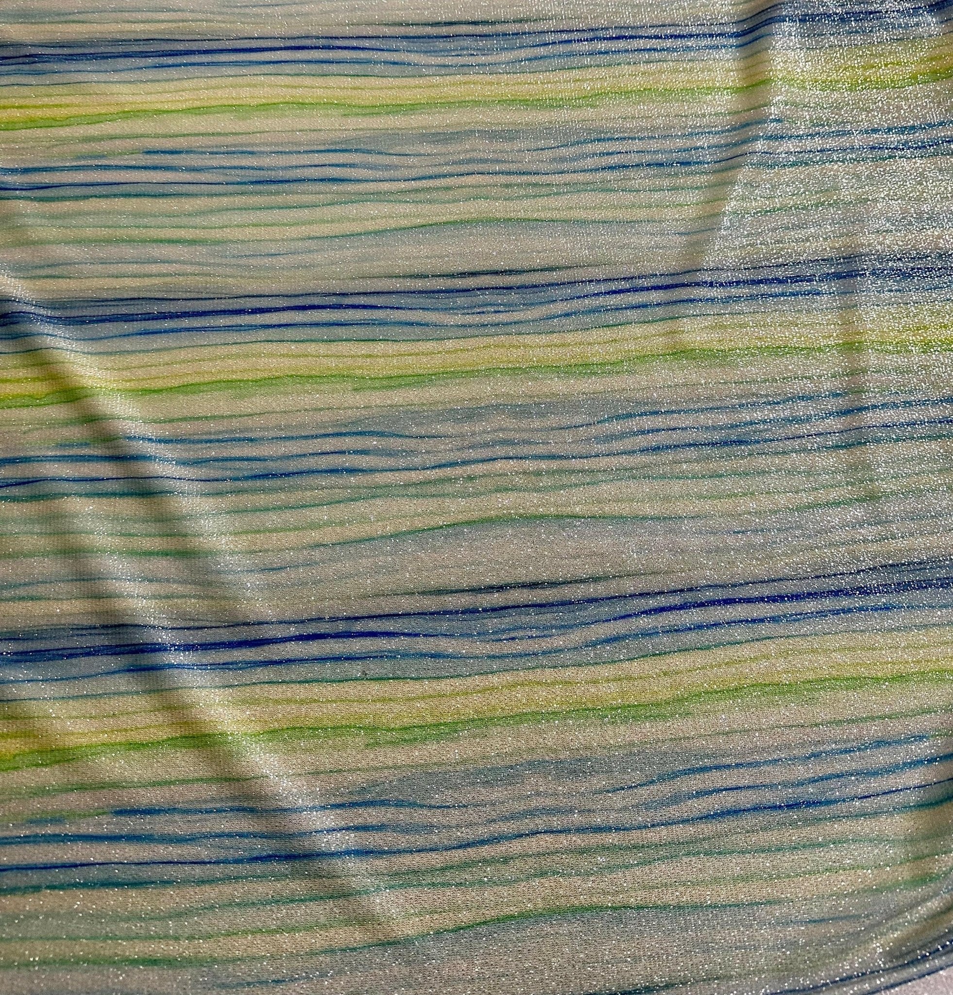 Shimmer Lurex Fabric, Striped Pattern Glitter 2 - Way Stretch Spandex Fabric - Whotex