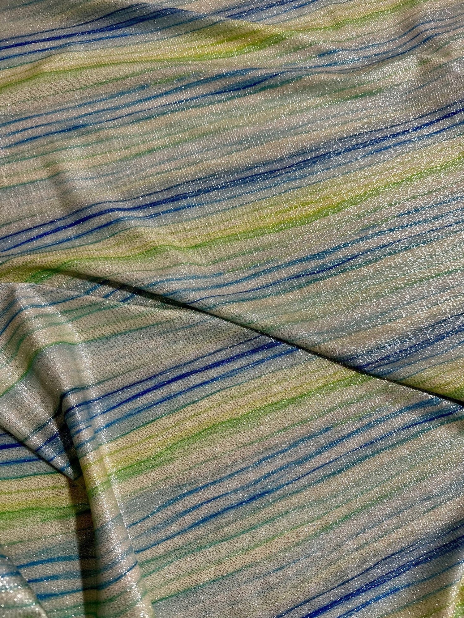 Shimmer Lurex Fabric, Striped Pattern Glitter 4 - Way Stretch - Whotex Online Fabric Store