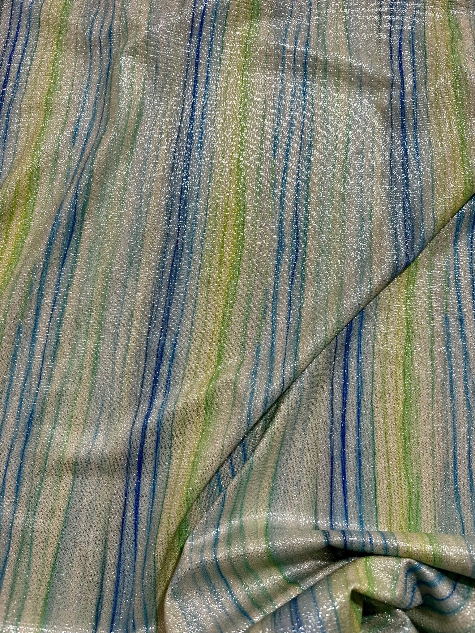 Shimmer Lurex Fabric, Striped Pattern Glitter 4 - Way Stretch - Whotex Online Fabric Store