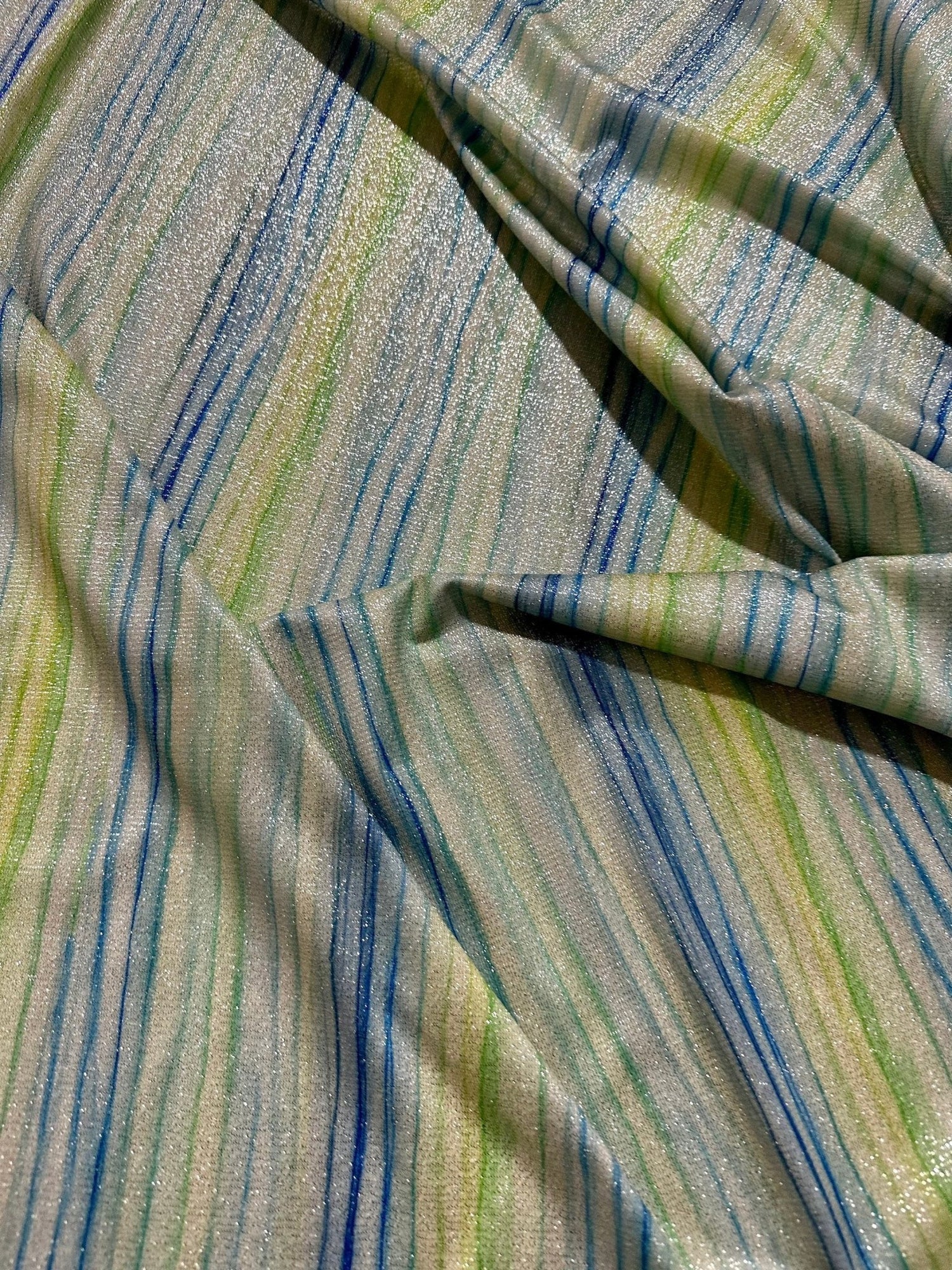 Shimmer Lurex Fabric, Striped Pattern Glitter 4 - Way Stretch - Whotex Online Fabric Store