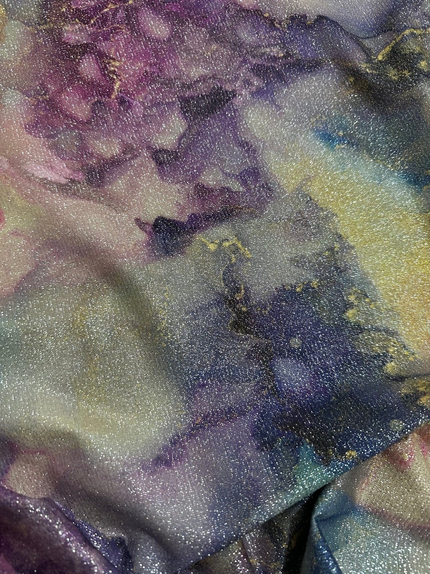 Shimmer Lurex Fabric, Tie dye Pattern Glitter 2 - Way Stretch - Whotex Online Fabric Store