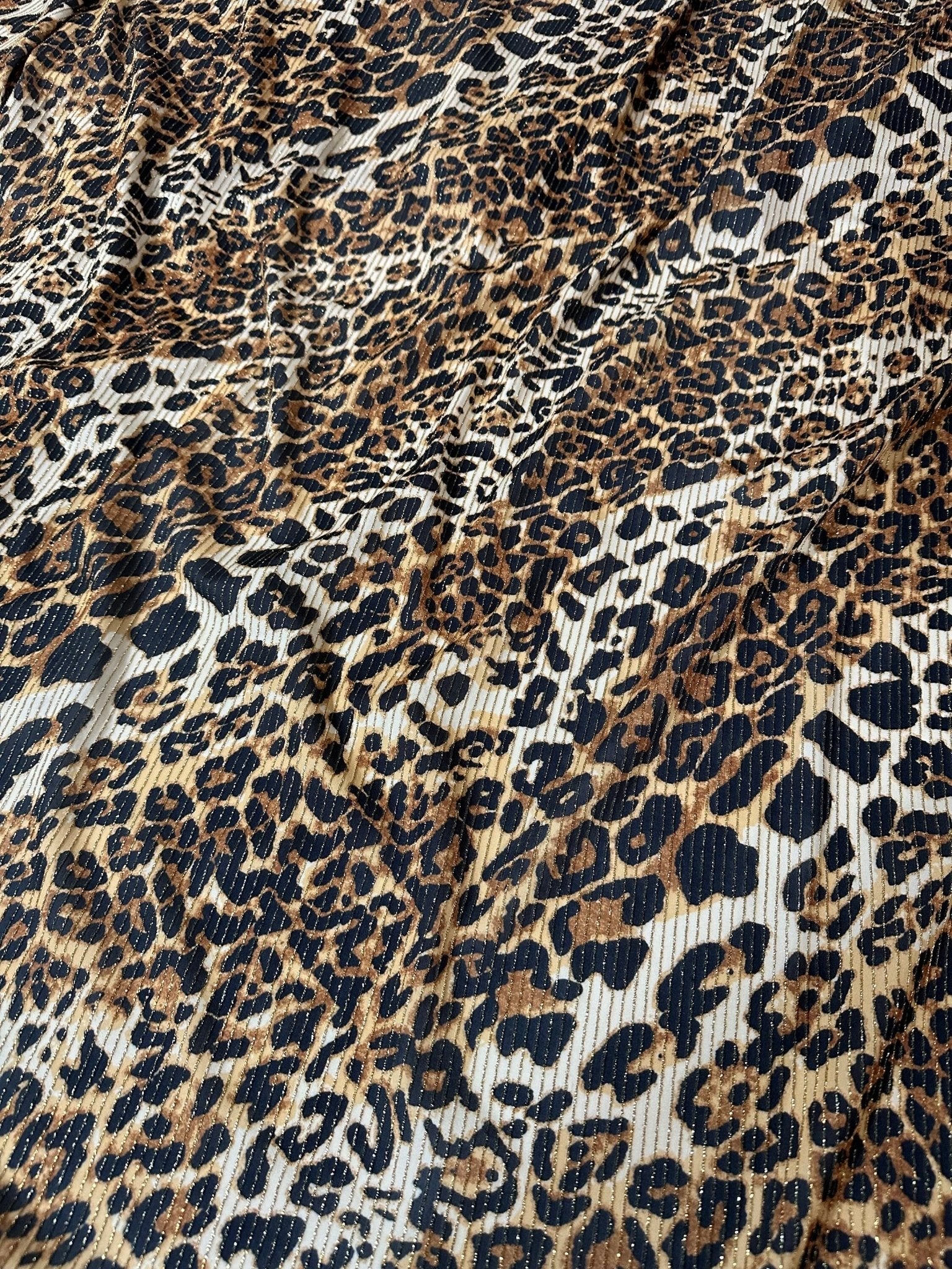 Shimmer Lurex Ottoman Fabric, Leopard Pattern Spandex Fabric, Dancewear, tights, craft, dress fabric, exotic costume, evening dress fabric - Whotex