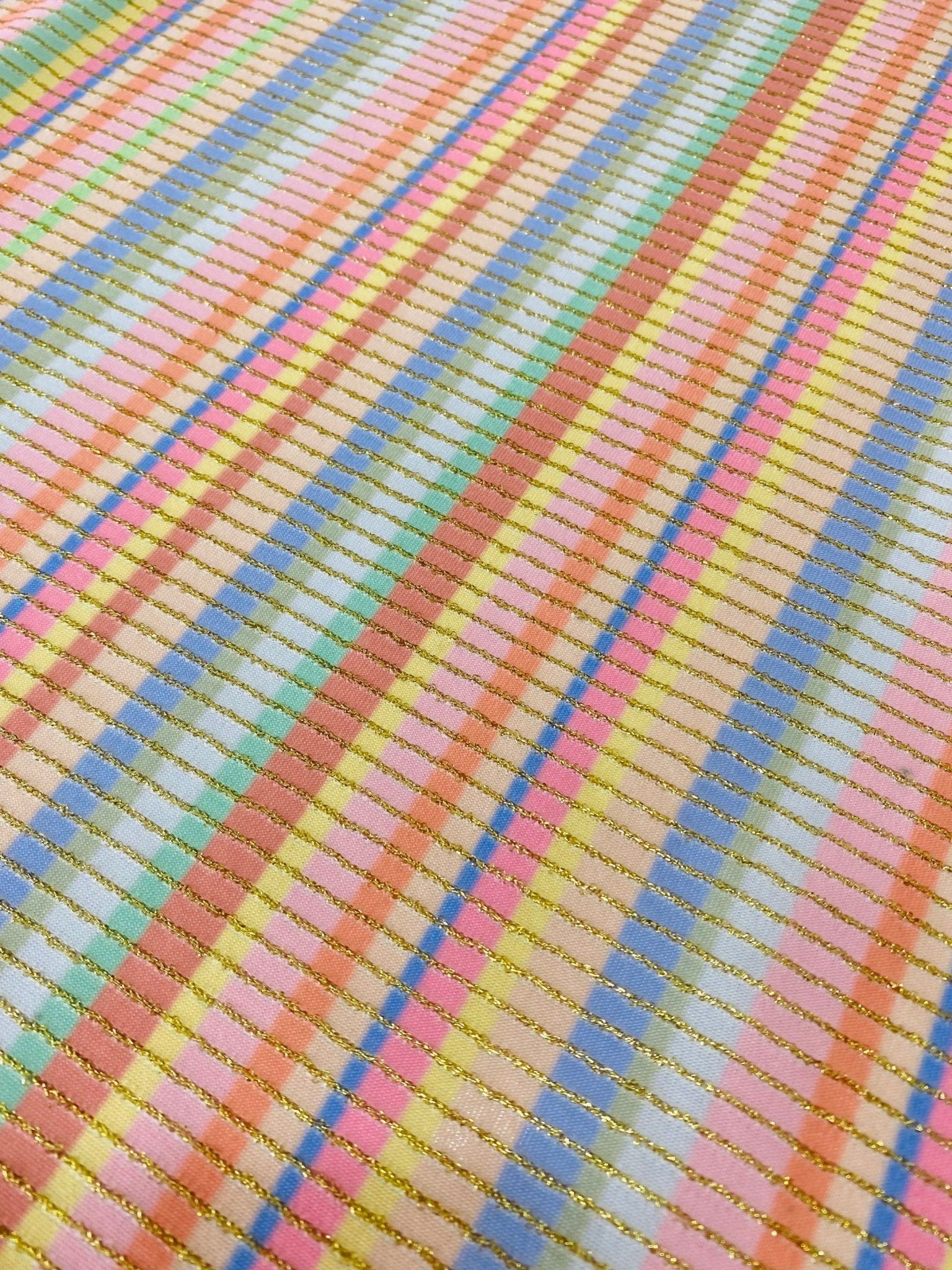 Shimmer Ottoman Fabric, Soft Color Striped 4 - Way Stretch Spandex Fabric - Whotex