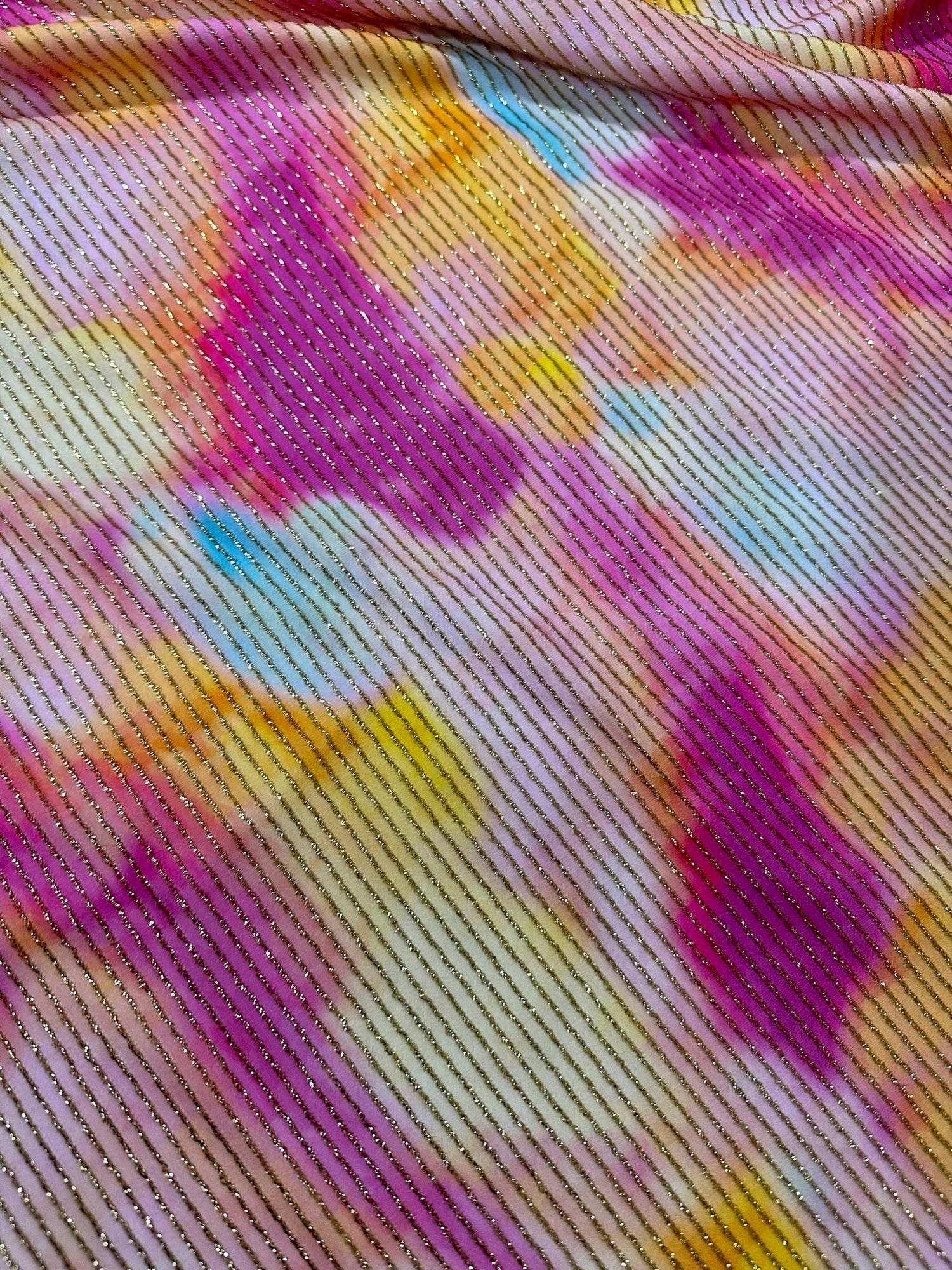 Shimmer Ottoman Fabric, Tie dye Prin 4 - Way Stretch - Whotex Online Fabric Store