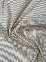 Shimmer Ottoman in Soft Gold Striped Stretch Fabric - Whotex Fabrics London