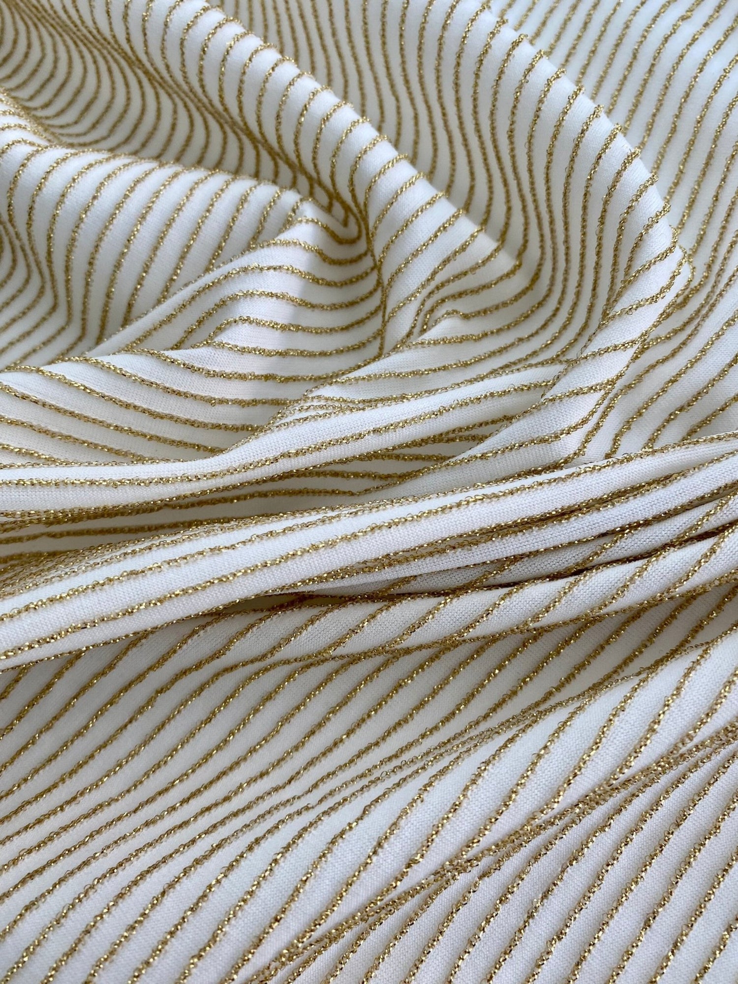 Shimmer Ottoman Stretch Fabric, Soft Color Gold Striped Fabric - Whotex Online Fabric Store