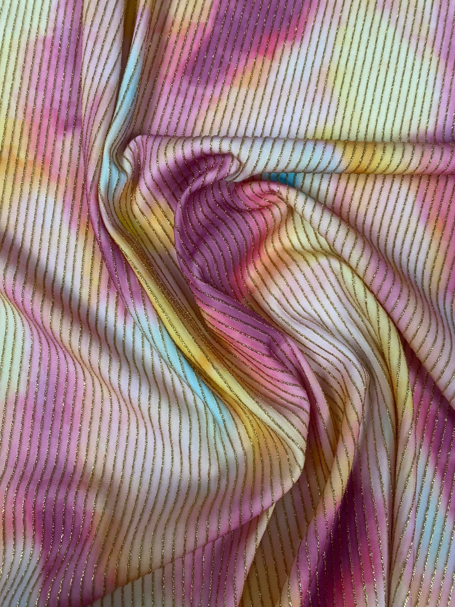 Shimmer Tie Dye Ottoman Fabric - Soft 4 - Way Stretch for Stylish Decor - Whotex Fabrics London