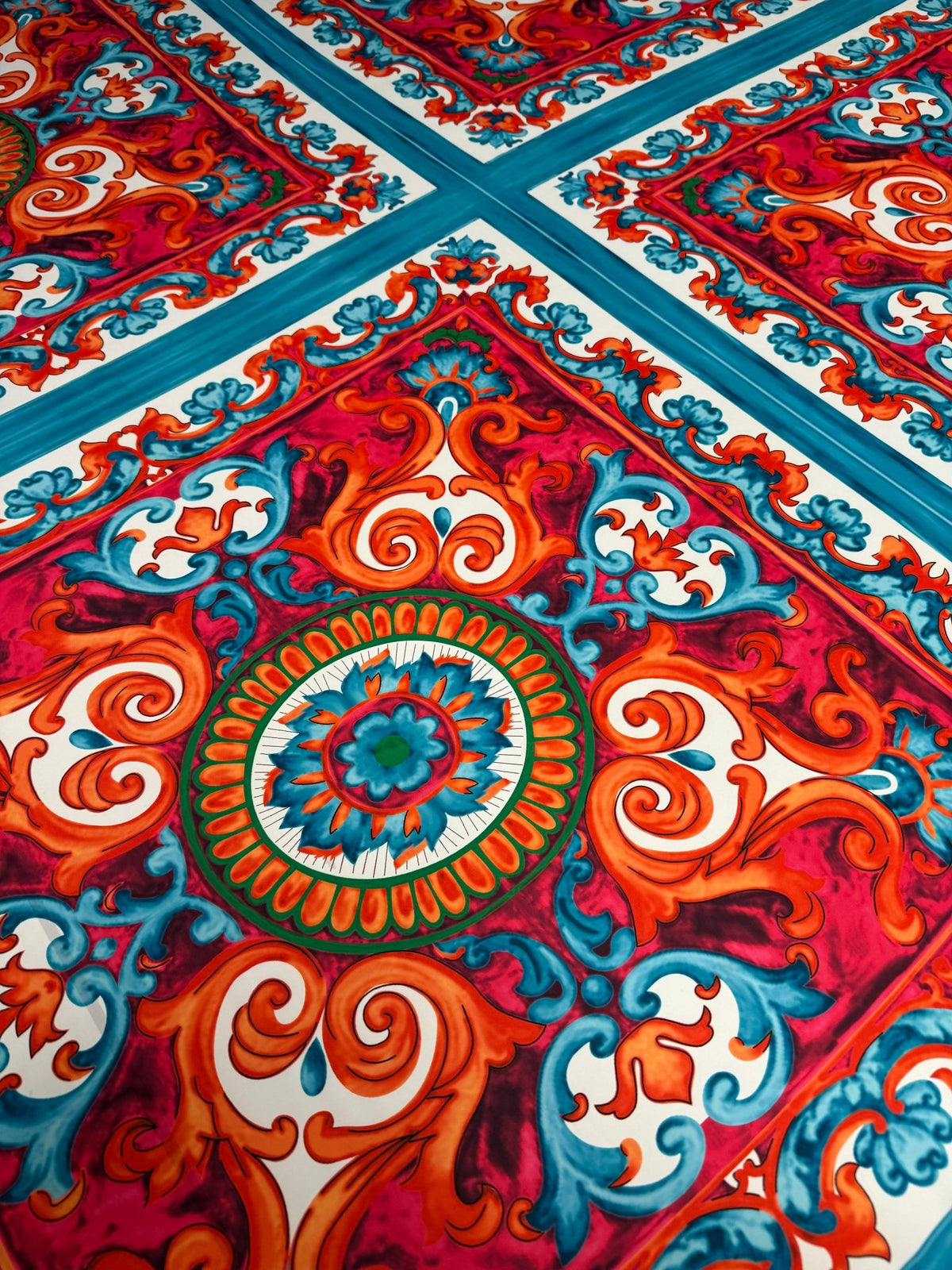 Sicilian Caretto Pattern Fabric by Metre - Whotex Fabrics London