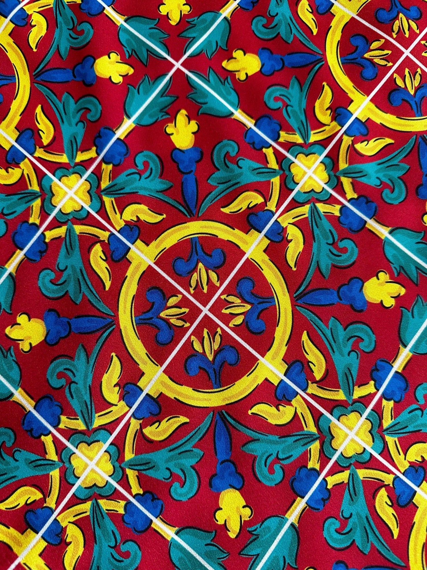 Sicilian Pattern Bordeaux coloured Fabric By The Yard - Whotex Online Fabric Store
