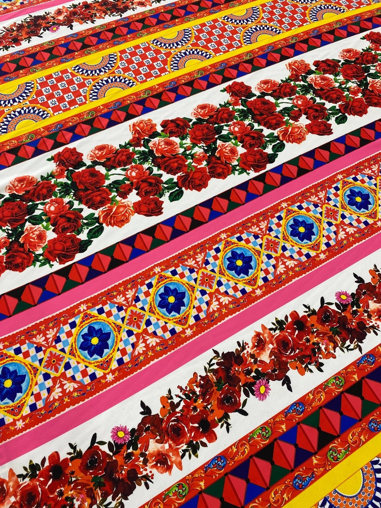 Sicilian Pattern Fabric, Floral Pattern Fabric, Desing Fabric By The Yard - Whotex Online Fabric Store