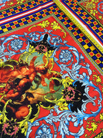 Sicilian Pattern Fabric, red blue Fabric - Whotex Online Fabric Store