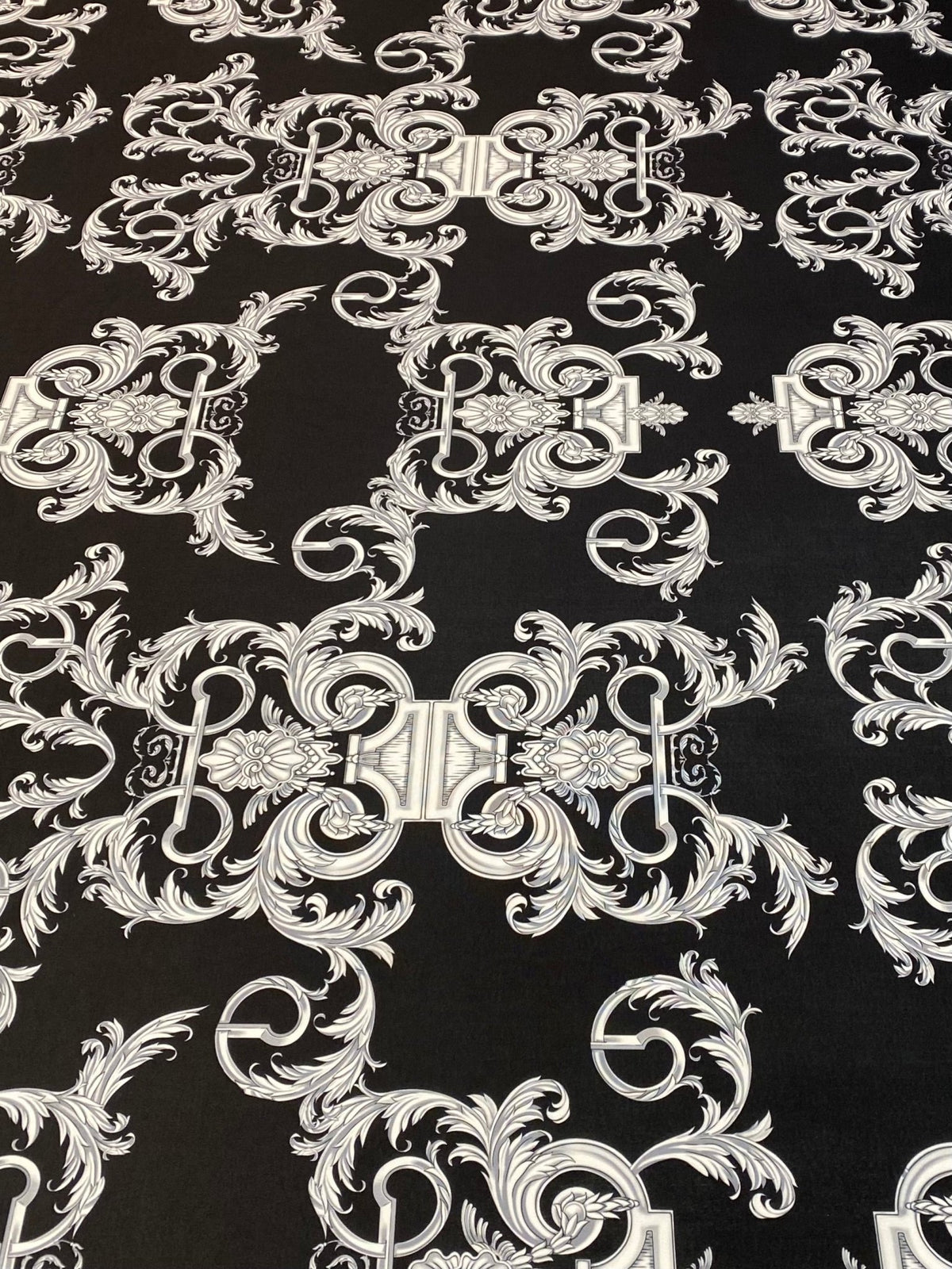 Silver Baroque Fabric by the Metre - Whotex Fabrics London