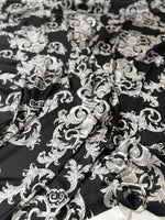 Silver Baroque Pattern Fabric - Whotex Online Fabric Store