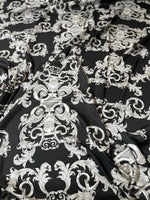 Silver Baroque Pattern Fabric - Whotex Online Fabric Store