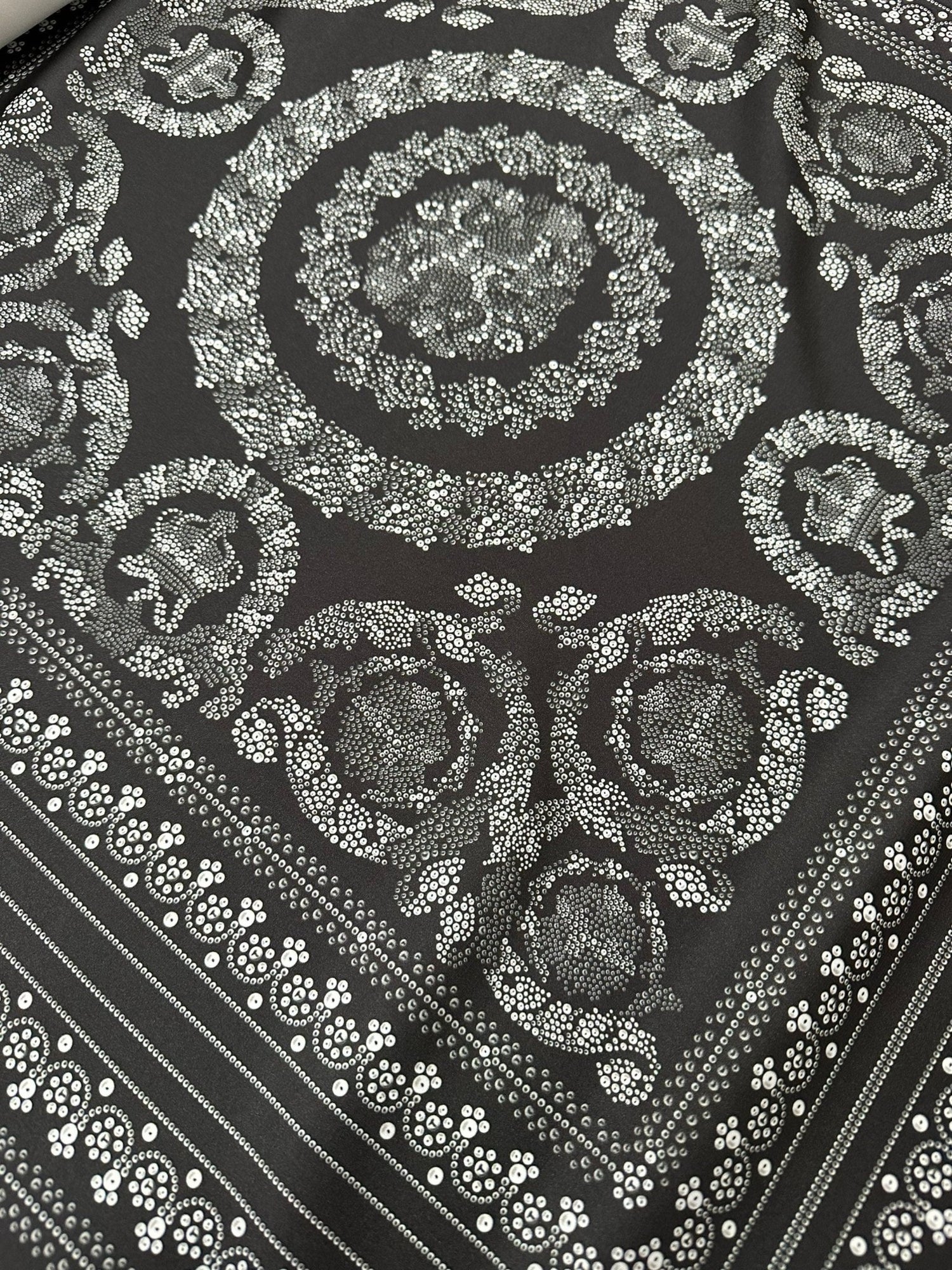 Silver Baroque Pattern Fabric , by the yard - Whotex Online Fabric Store