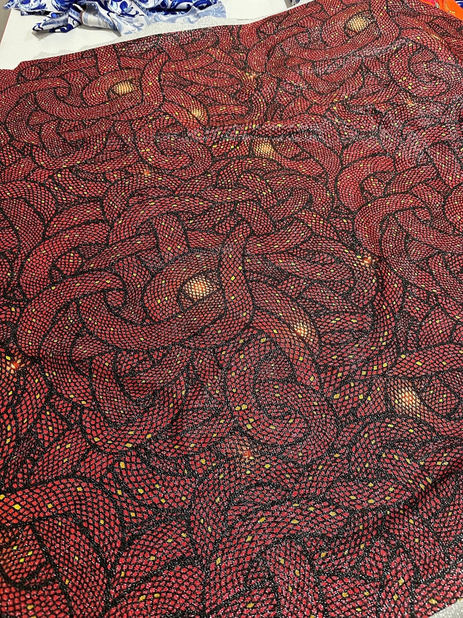 Snake Skin Pattern Knit Fabric, Lurex Fabric, 4 - Way Stretch - Whotex Online Fabric Store