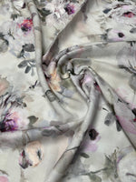 Soft Floral Print Linen Fabric by the Metre - Whotex Fabrics London