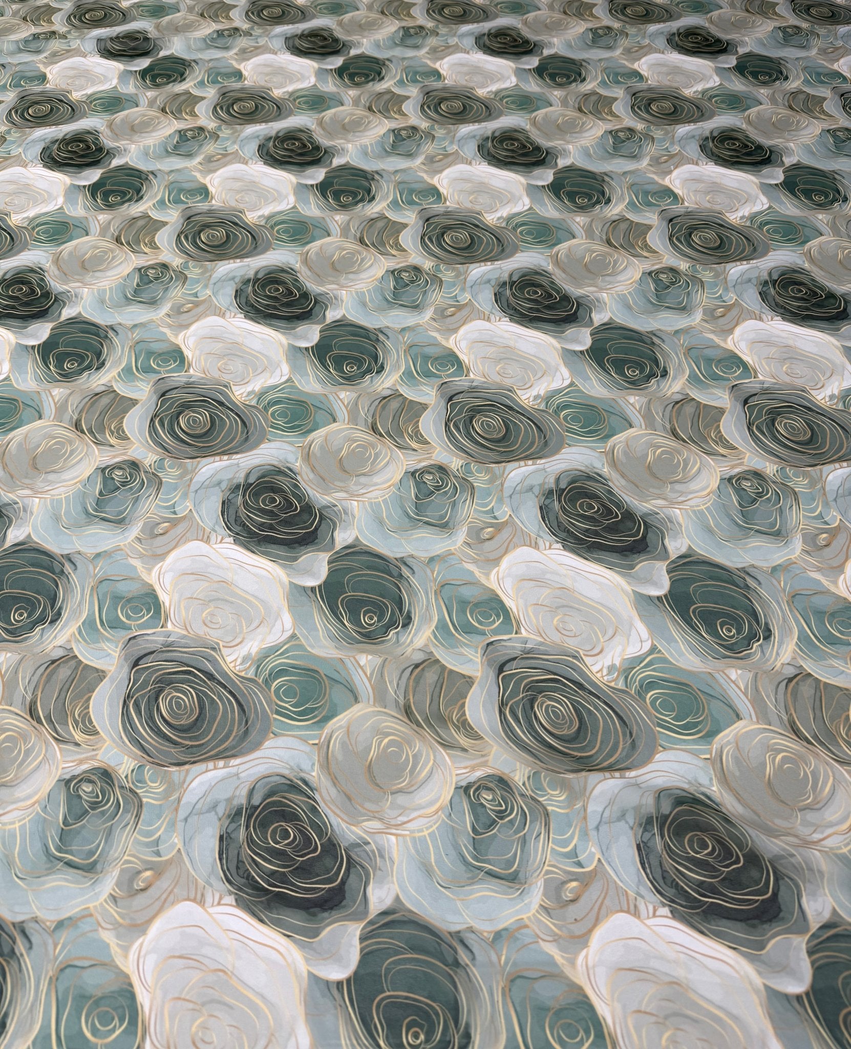 Soft Green Floral Chiffon Fabric by the Metre - Whotex Fabrics London
