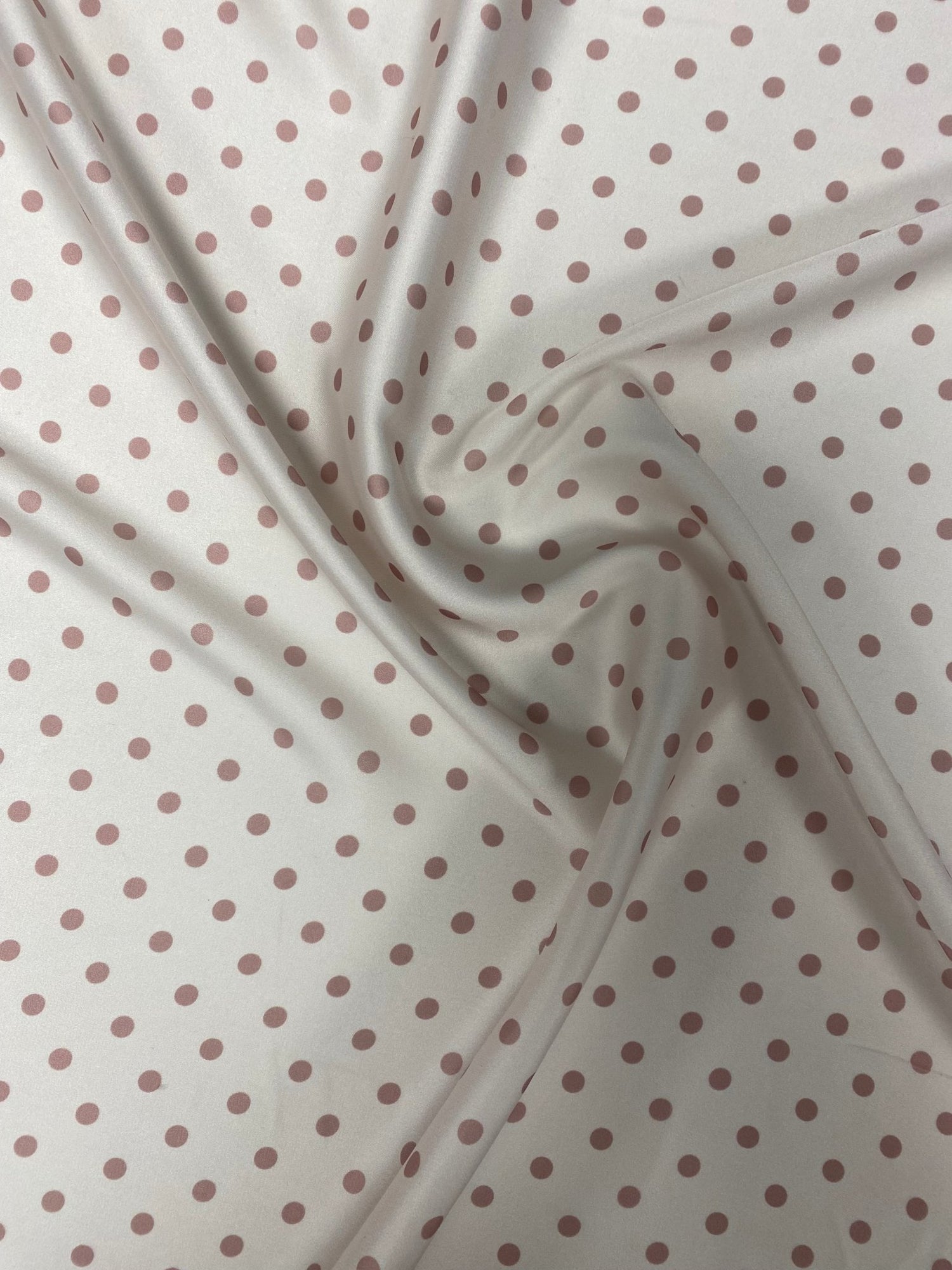 Soft Pink Polka Dot Fabric – Elegant Retro Style - Whotex Fabrics London