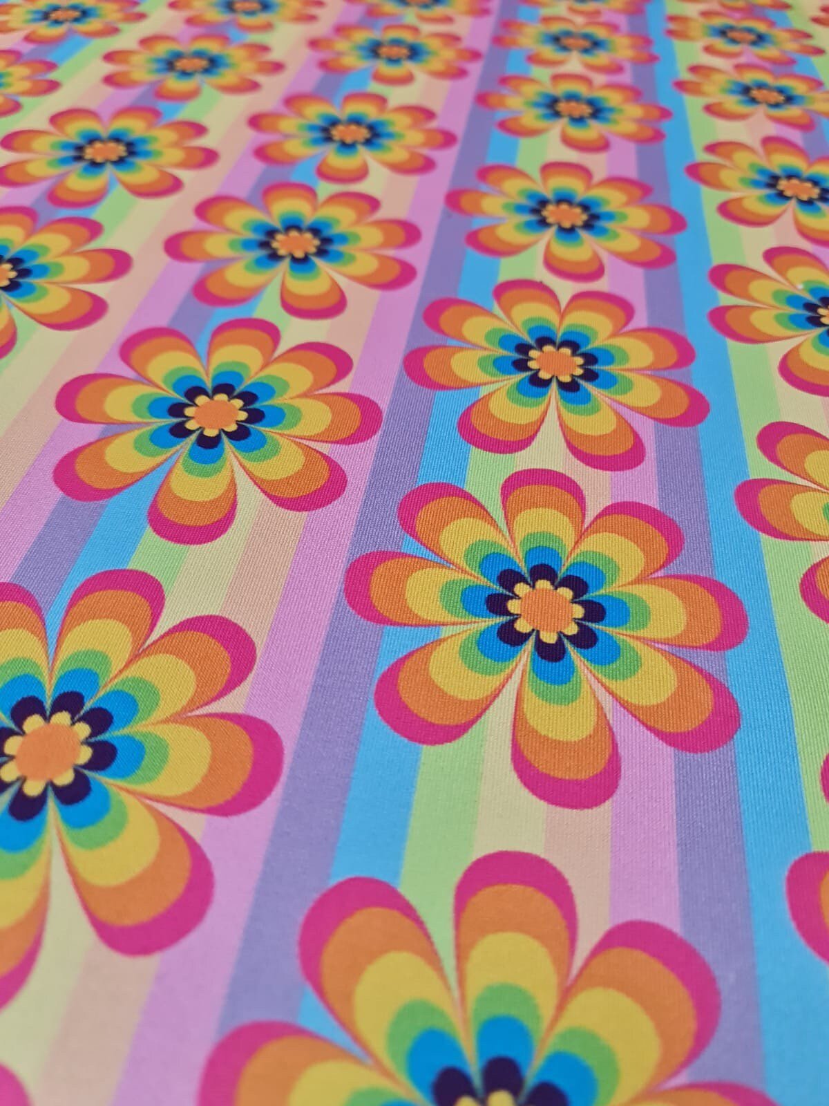 Spandex Fabric, Flowers pattern fabric, Rainbow color fabric - Whotex