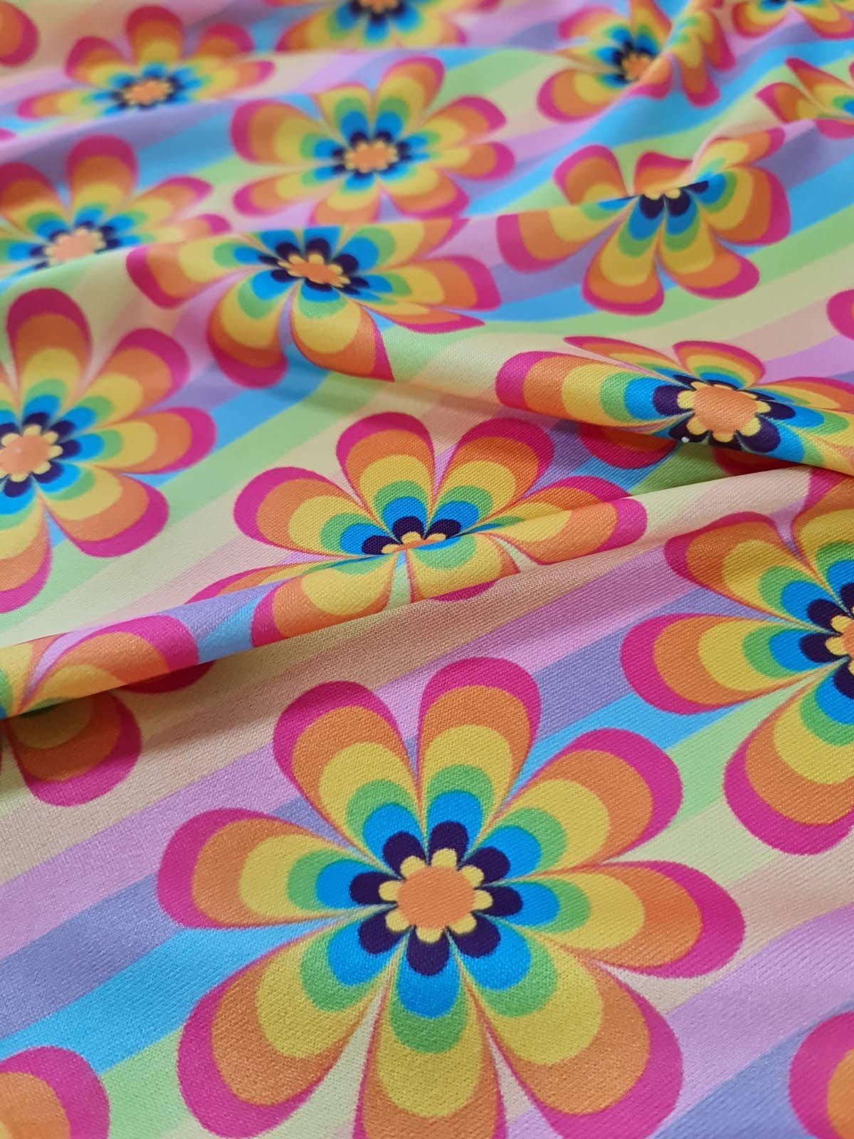 Spandex Fabric, Flowers pattern fabric, Rainbow color fabric - Whotex