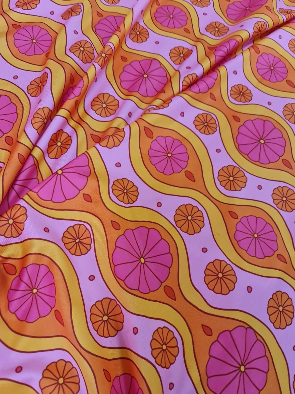 Spandex Fabric, Geometric pattern Fabric, Pink Floral Pattern Fabric - Whotex Online Fabric Store