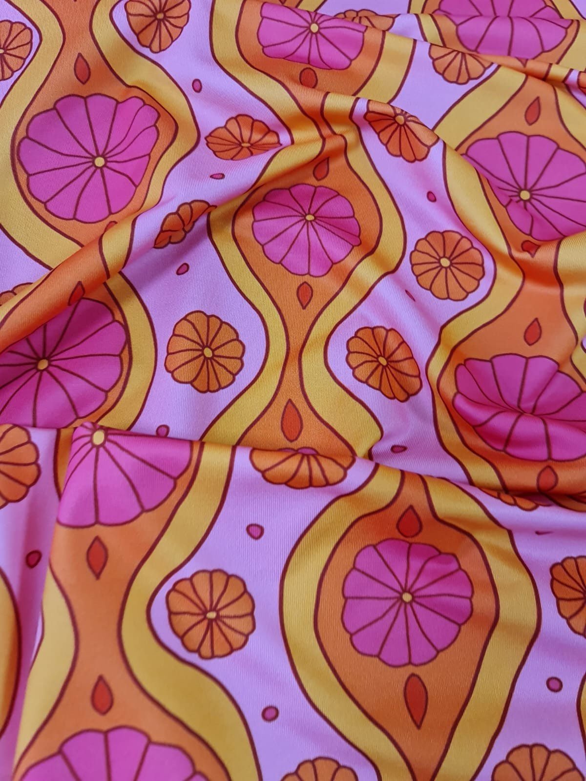 Spandex Fabric, Geometric pattern Fabric, Pink Floral Pattern Fabric - Whotex Online Fabric Store