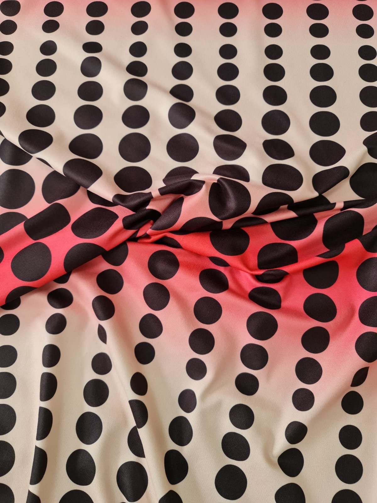 Spandex Fabric, Polka Dot pattern fabric, Pink Black color fabric - Whotex