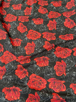 Spandex Fabric, Red Rose Pattern Fabric, Black Red Fabric - Whotex Online Fabric Store