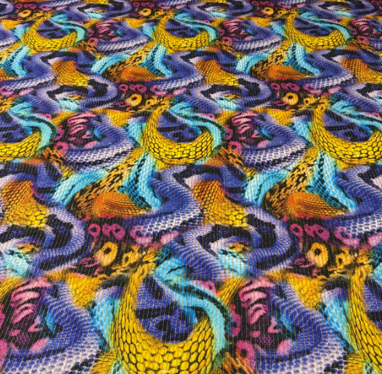 Stretch Shimmer Ottoman Fabric in Snake Skin Pattern - Whotex Fabrics London