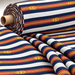 Striped Fabric with Belt and Chain Print by Metre - Whotex Fabrics London