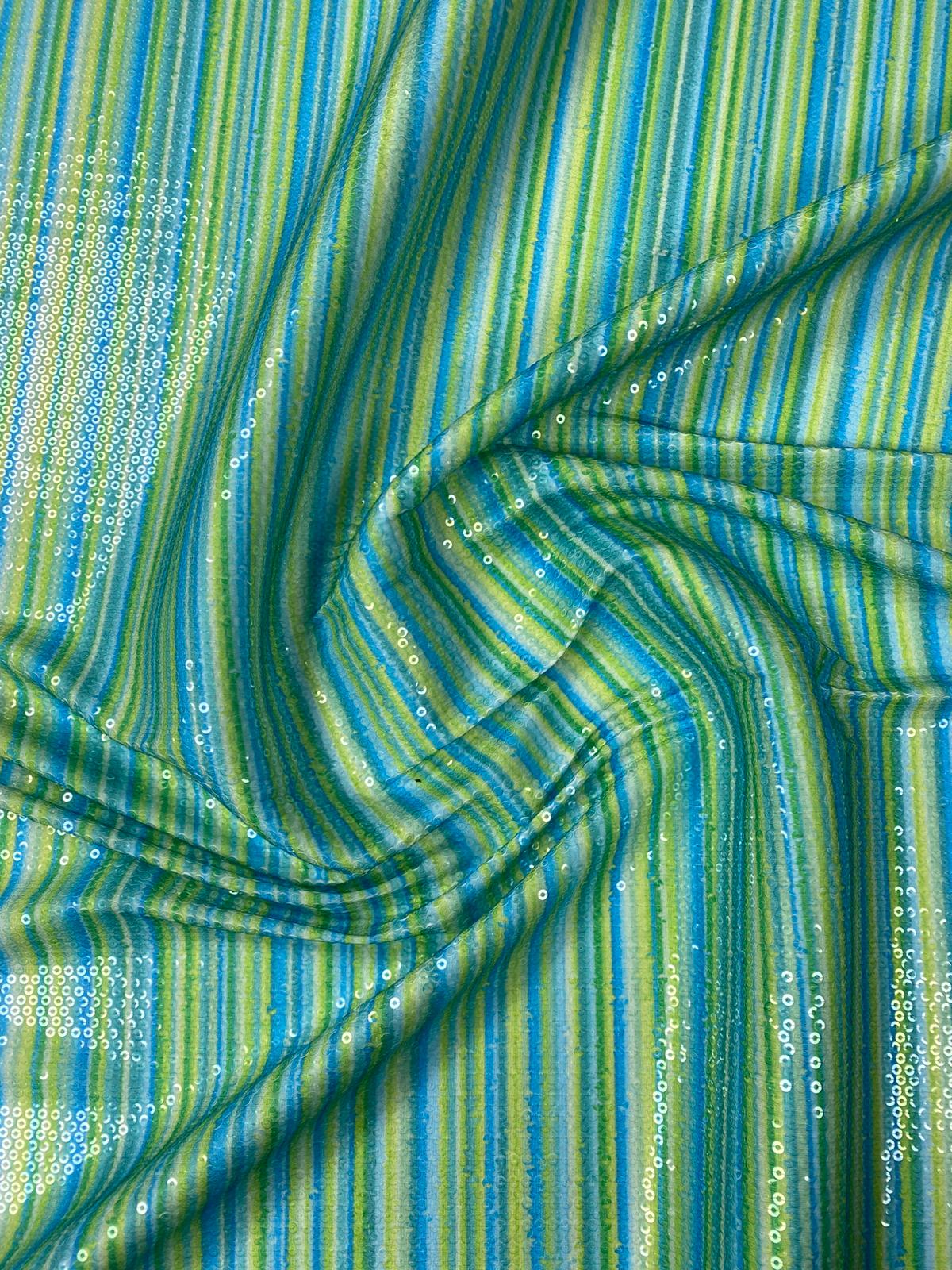 Striped Sequin Fabric by the Metre - Whotex Fabrics London