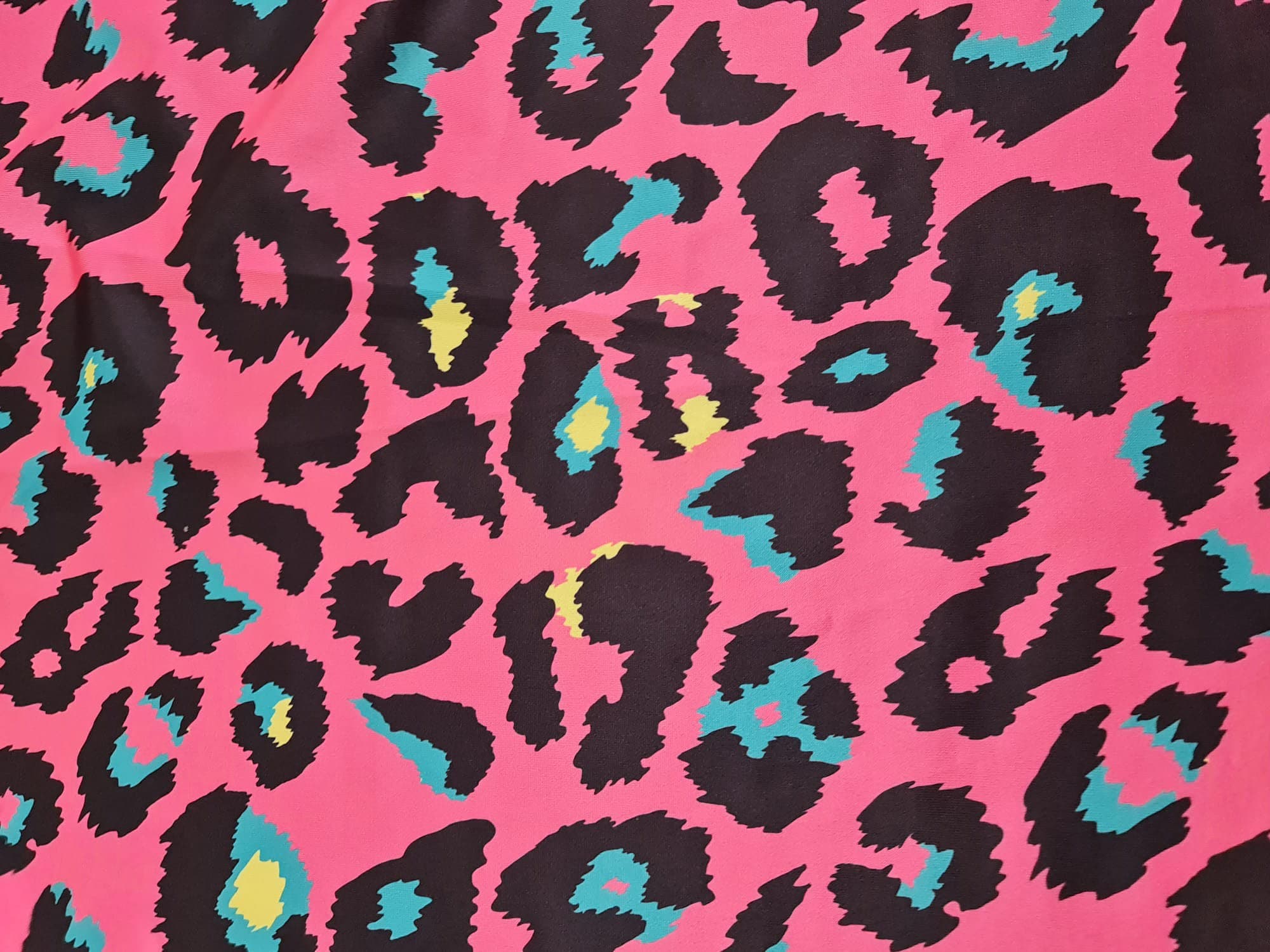 Sugar Pink Leopard Print fabric, Exotic Animal Pattern spandex 4 - way stretch fabric - Whotex