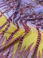 Sunset Palm Tree Sequin Fabric by the Metre - Whotex Fabrics London