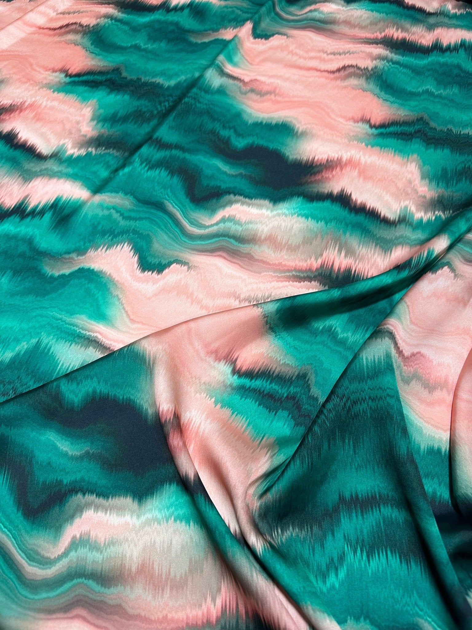 Tie dye Pattern Fabric, Green And Pink Colors - Whotex Online Fabric Store