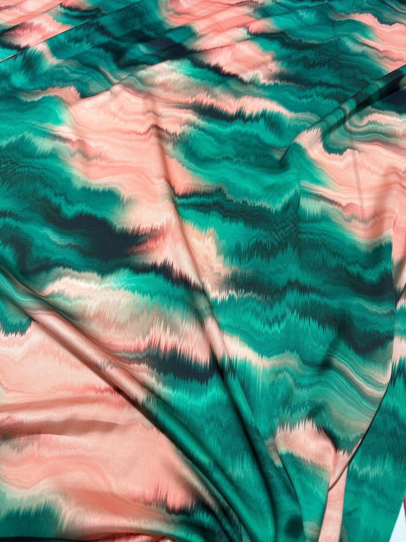 Tie dye Pattern Fabric, Green And Pink Colors - Whotex Online Fabric Store