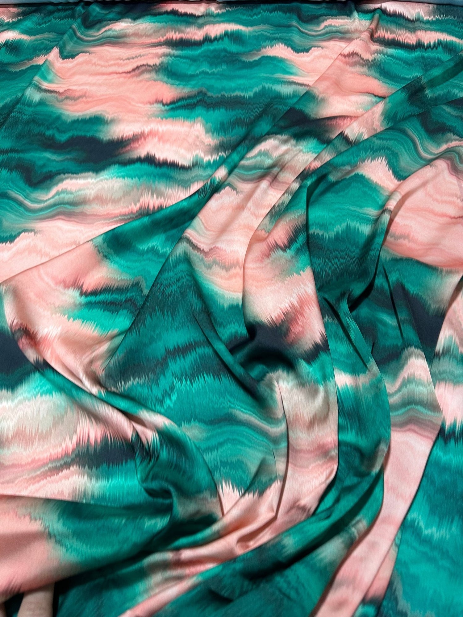 Tie dye Pattern Fabric, Green And Pink Colors - Whotex Online Fabric Store