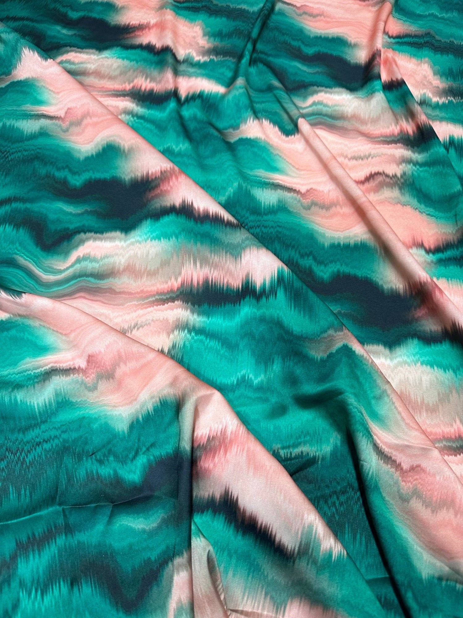Tie dye Pattern Fabric, Green And Pink Colors - Whotex Online Fabric Store
