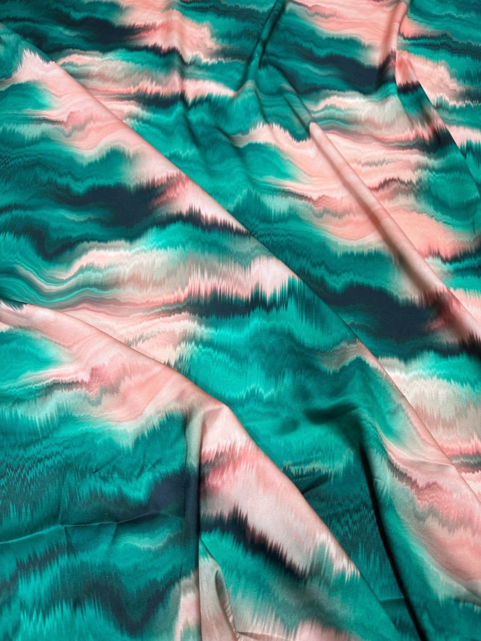 Tie dye Pattern Fabric, Green And Pink Colors - Whotex Online Fabric Store