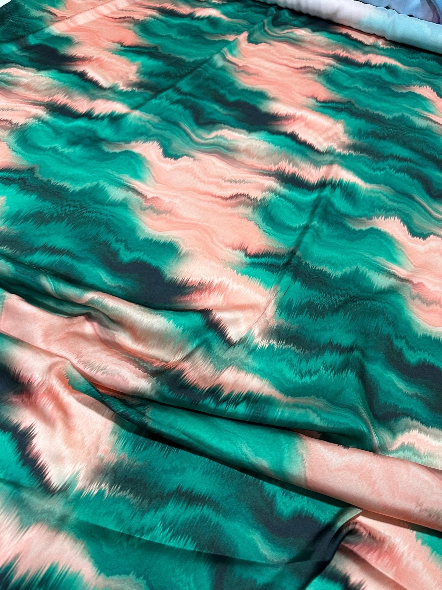 Tie dye Pattern Fabric, Green And Pink Colors - Whotex Online Fabric Store